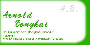 arnold bonyhai business card